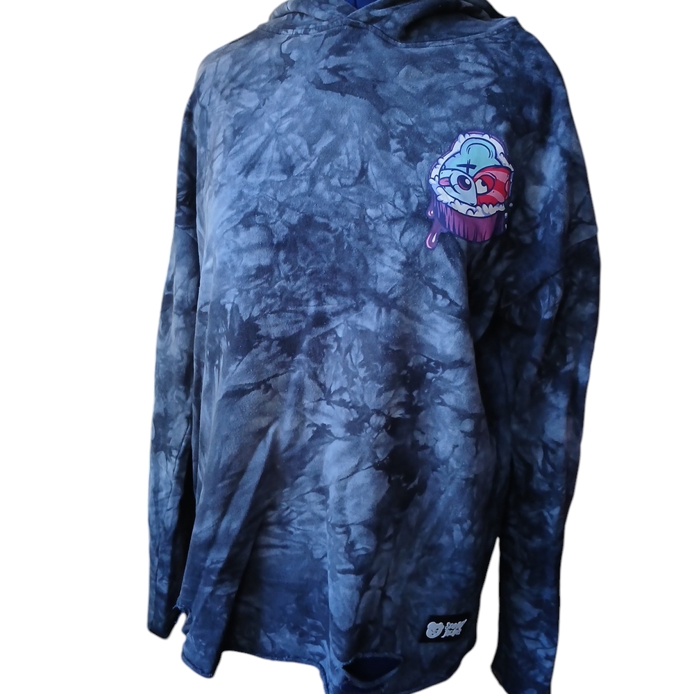 Tie-Dye Hoodie with Cartoon Patch